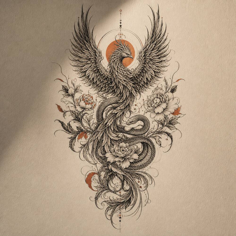 Placement preview of a tattoo design on skin